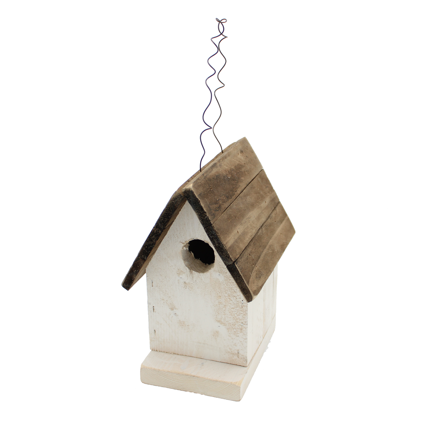 Hand Crafted Solid Wood Birdhouse with Thick Lath Slat Roof