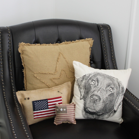 American Flag Mini Decorative Pillows with Buttons Set of 2, Shelf Sitters