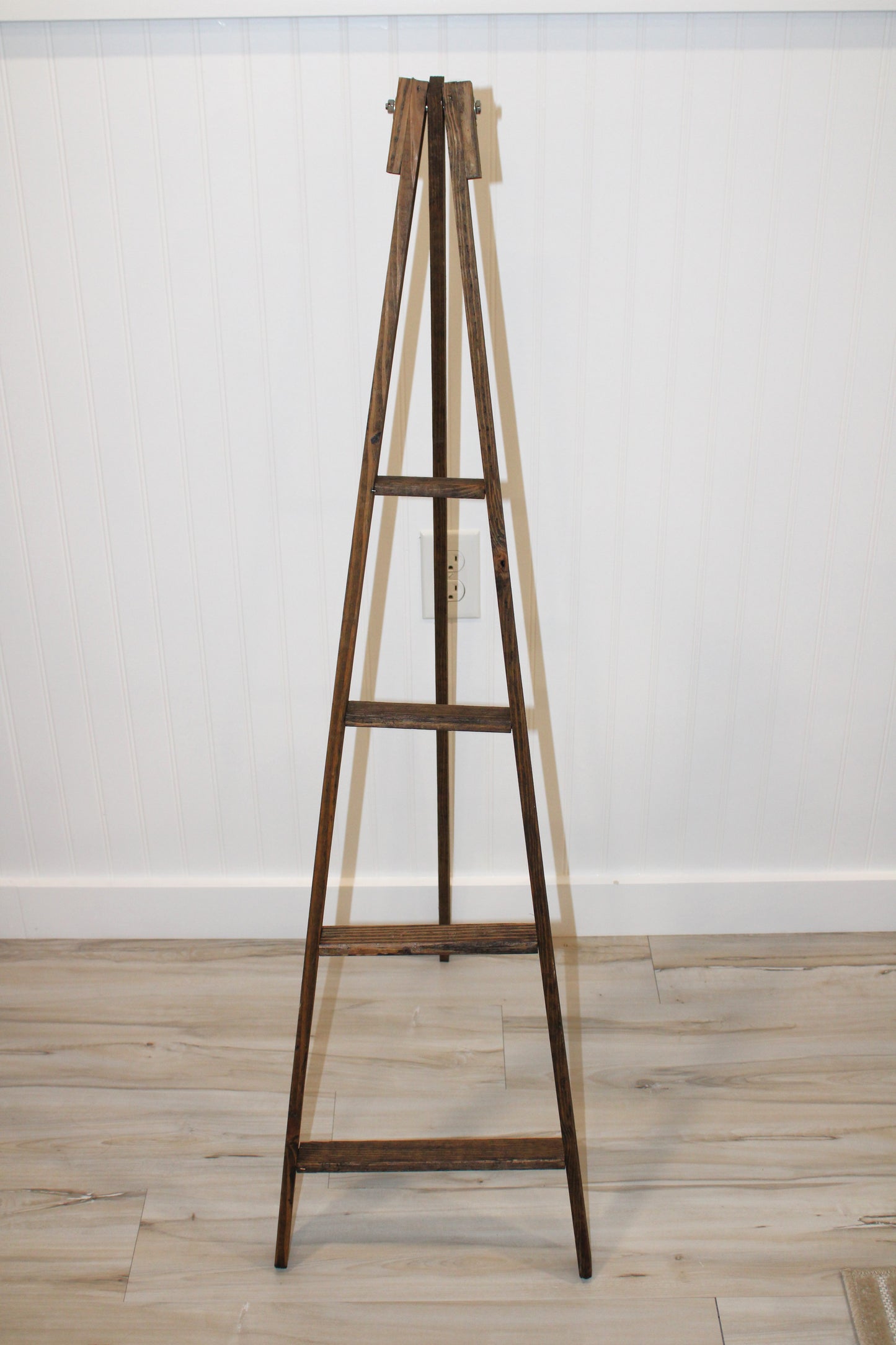 Lath Wood Decor Ladder with Stand