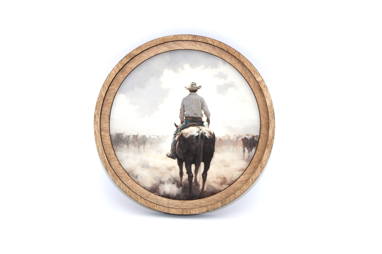Cattle Drive Artwork 8" Round