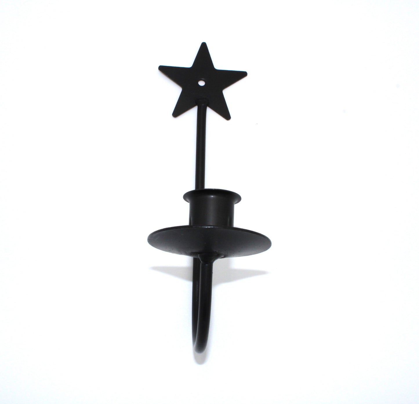 Iron Sconce Taper Candle Holder with Star Top 9"