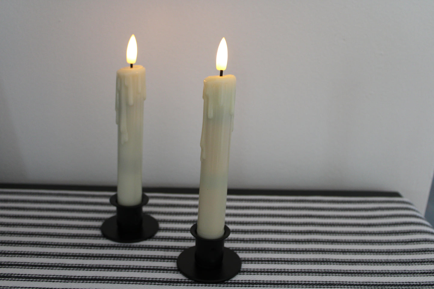 Iron Taper Candle Holder Round Base set of 2