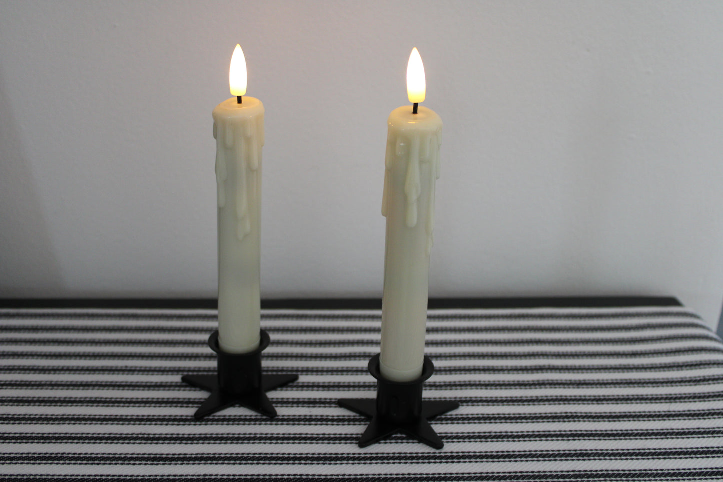 Iron Taper Candle Holder Star Base set of 2