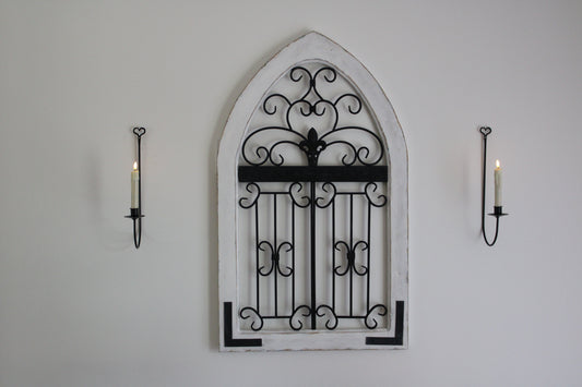 Iron Sconce Taper Candle Holder with Heart