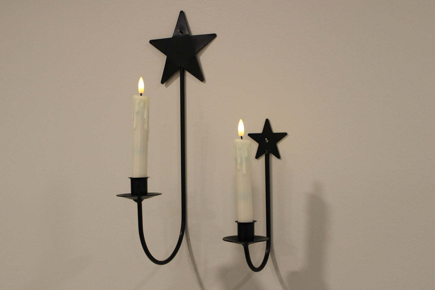 Iron Sconce Taper Candle Holder with Star Large