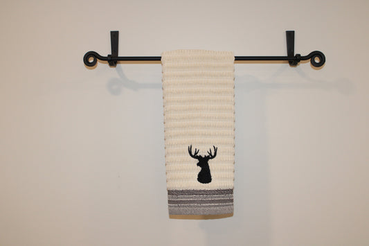 Wrought Iron Scroll Design Towel Rack Medium