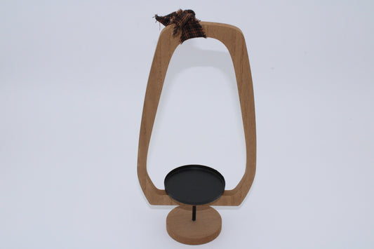 Wood Candle Holder Lantern Shape
