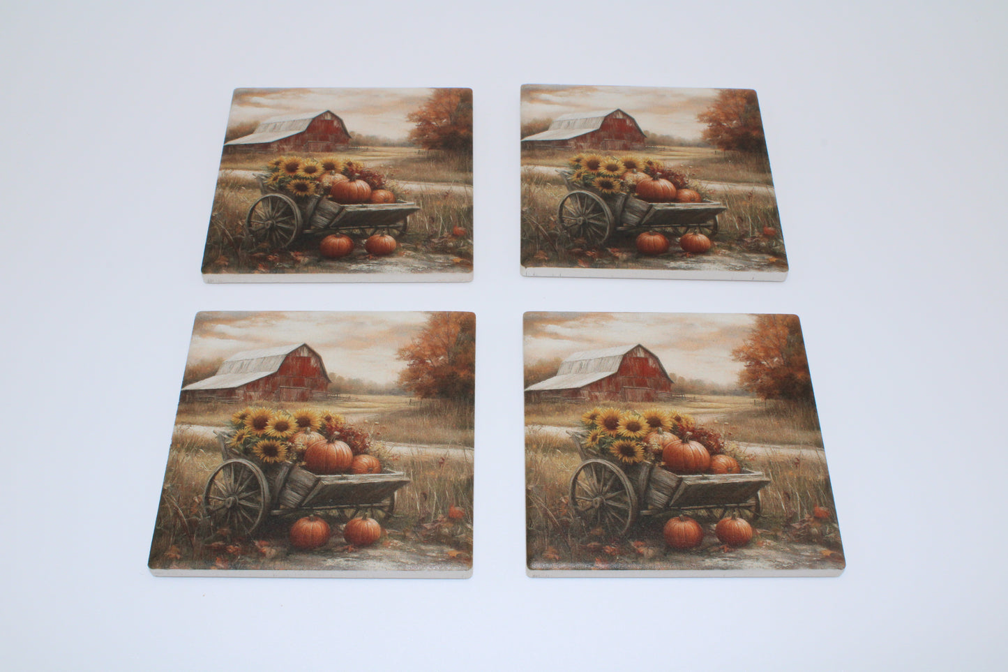 Fall Scene Drink Coasters set of 4