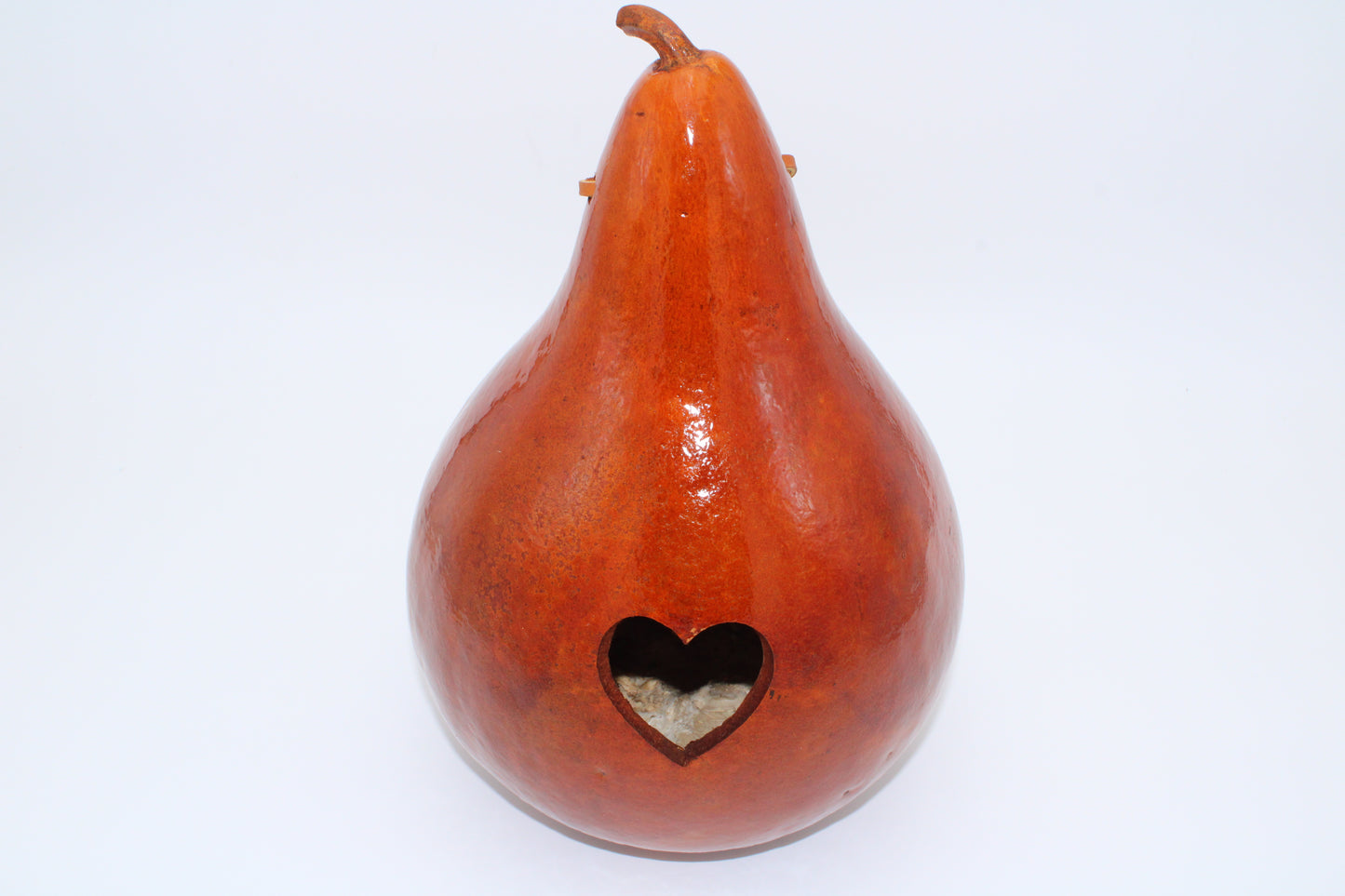 Gourd Heart Birdhouse Saddle Tan