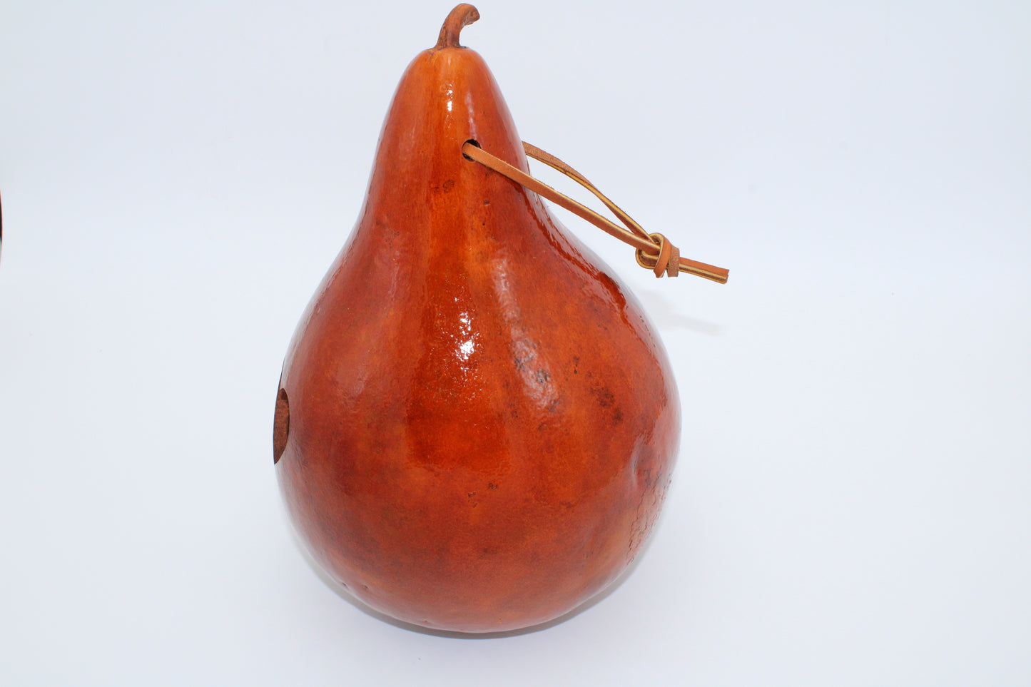 Gourd Heart Birdhouse Saddle Tan