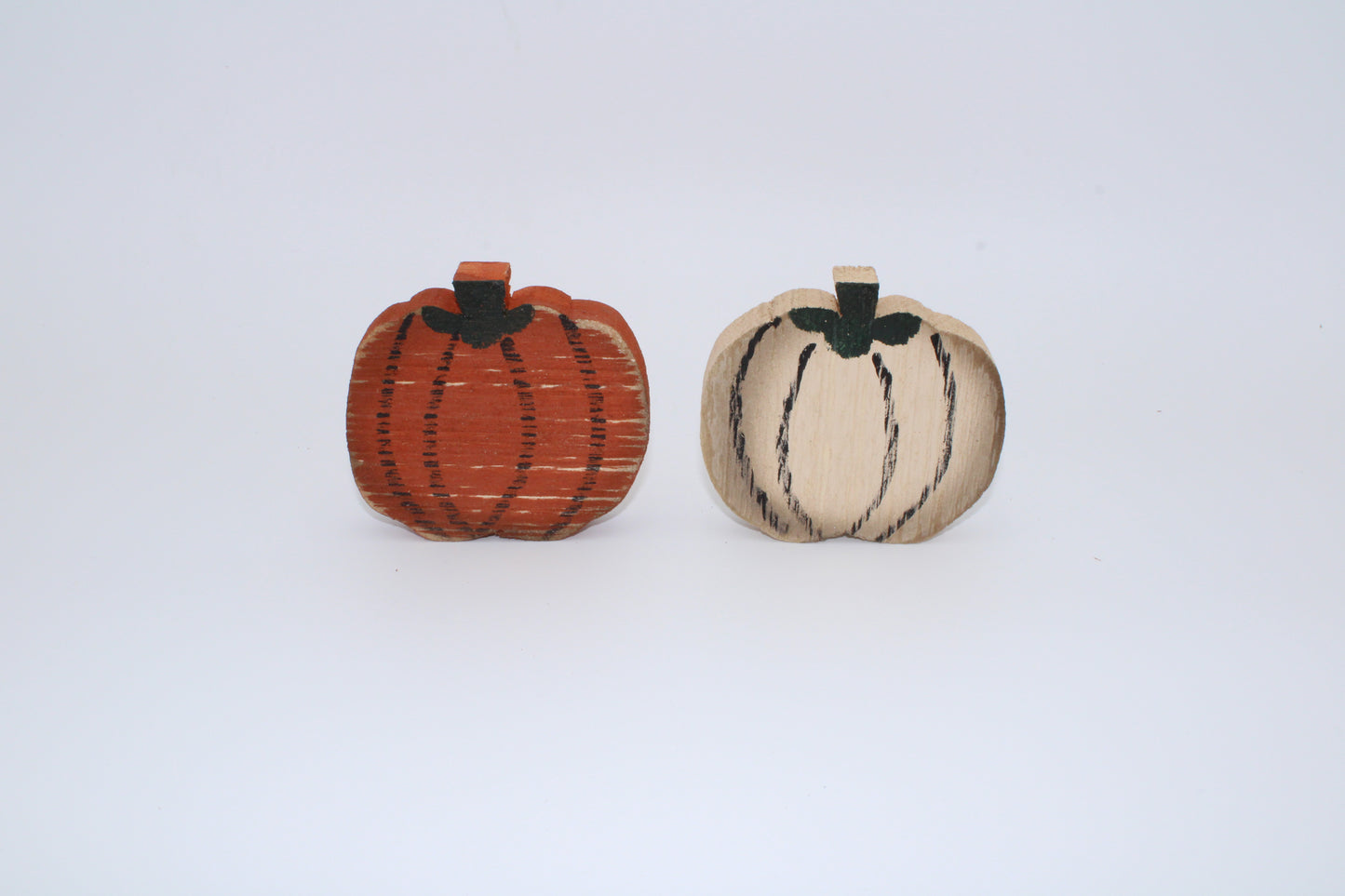 Pumpkin Mini Wood Shelf Sitters set of 2