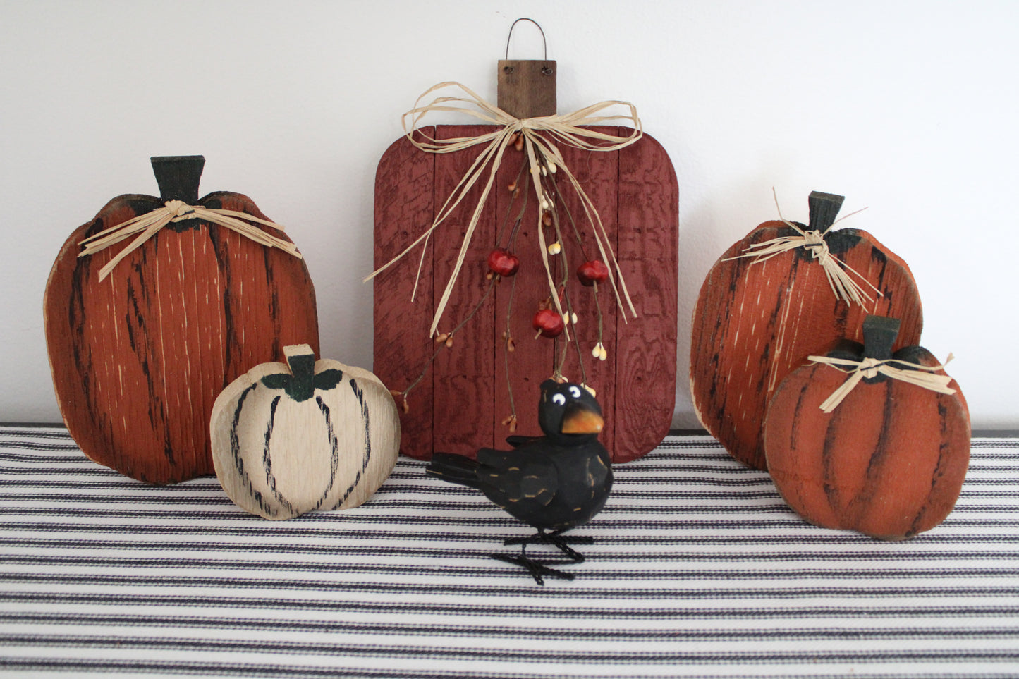 Pumpkin Wood Shelf Sitter set of 3