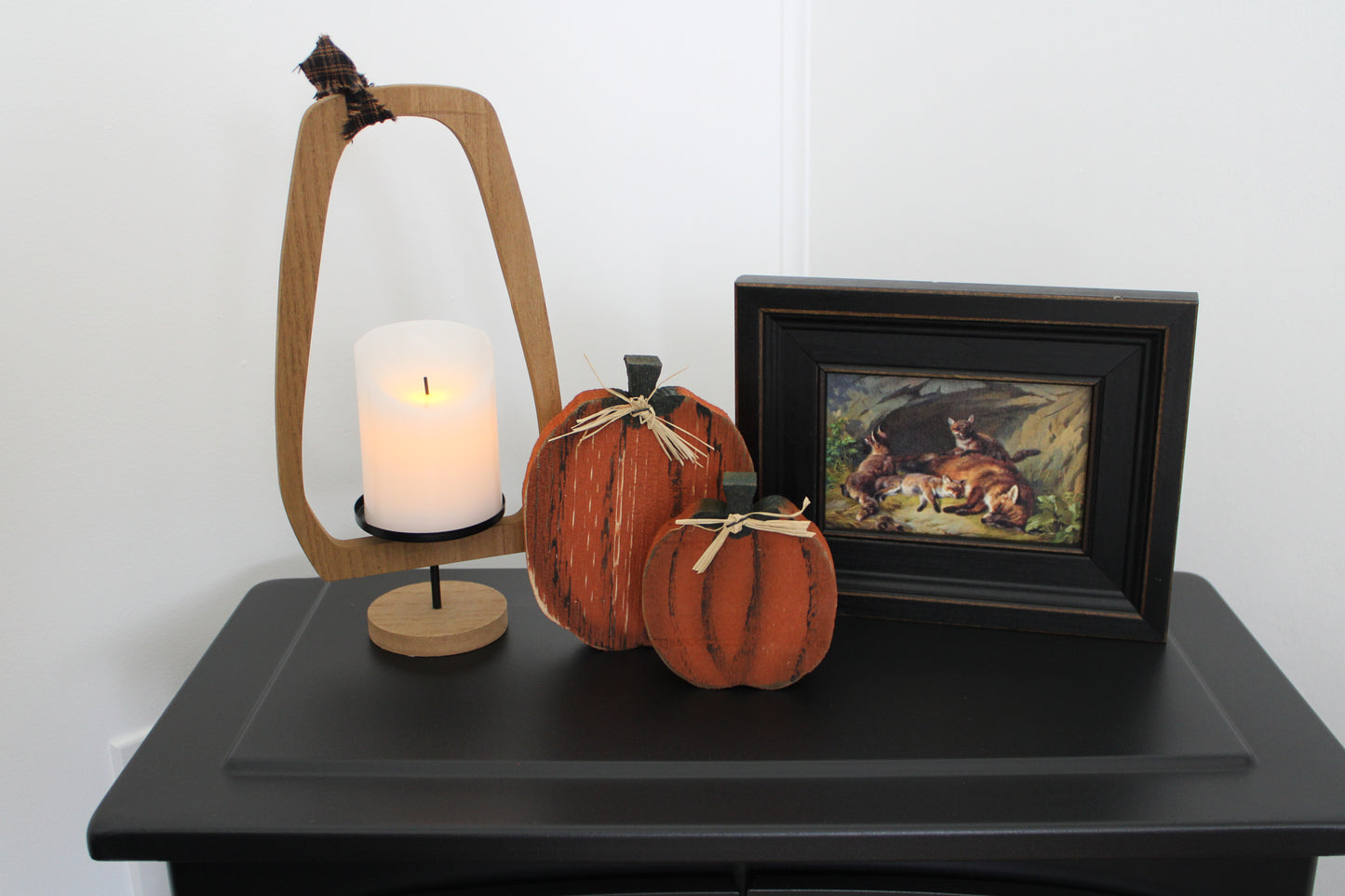 Wood Candle Holder Lantern Shape