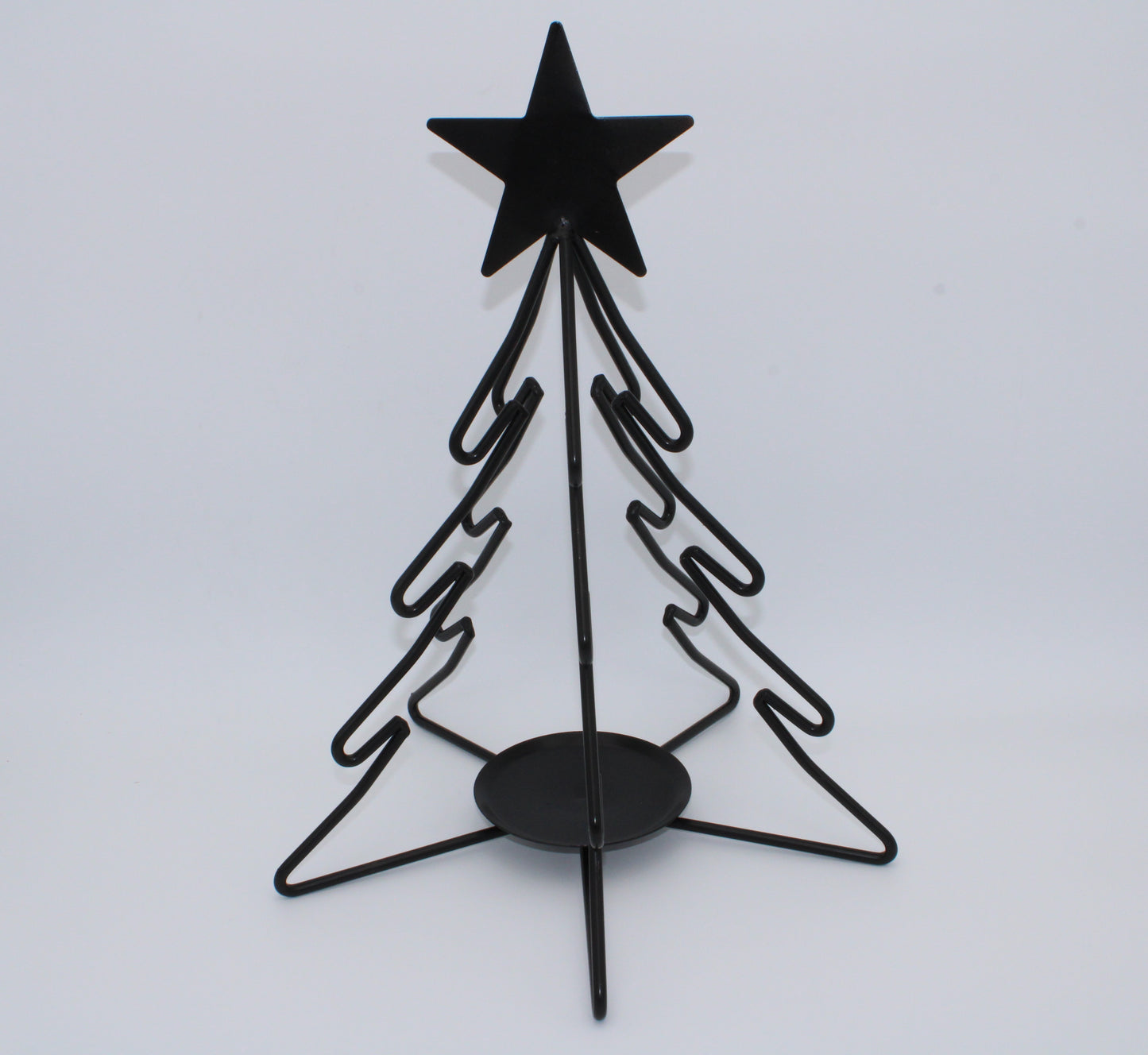 Iron 3D Christmas Tree Pillar Candle Holder