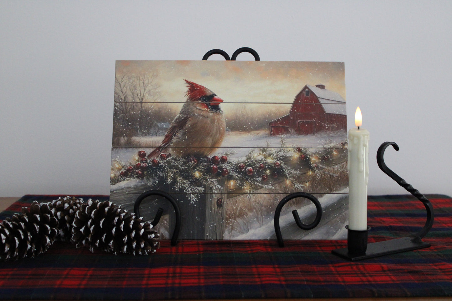 Iron Taper Candle Holder with Curved Handle