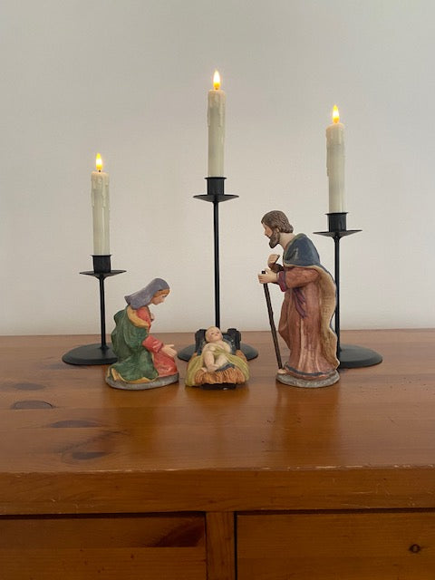 Raised Iron Taper Candle Holder Set of 3