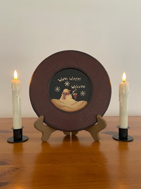 Iron Taper Candle Holder Round Base set of 2