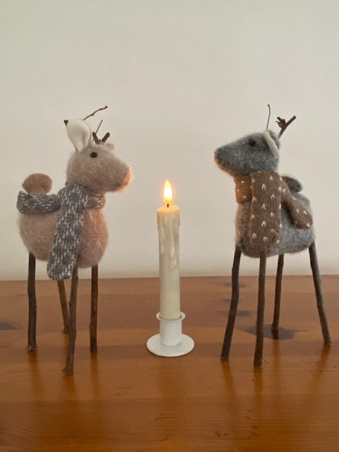 Iron Taper Candle Holder Round Base set of 2