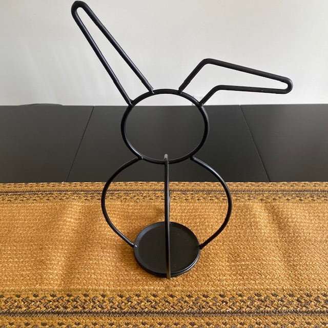 Wrought Iron Rabbit Pillar Candle Holder
