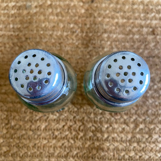 Punched Tin Salt and Pepper Shaker Holder