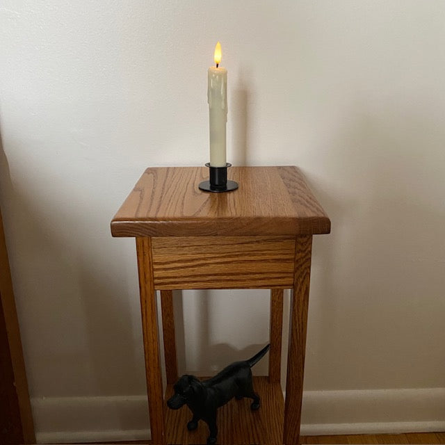 Iron Taper Candle Holder Round Base set of 2