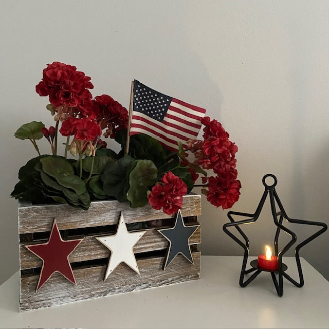 Primitive Iron 3D Star Pillar Candle Holder 16"