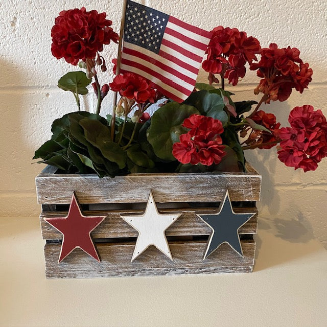 American Wood Crate with Stars