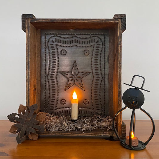 Primitive Iron 3D Snowman Tealight Candle Holder