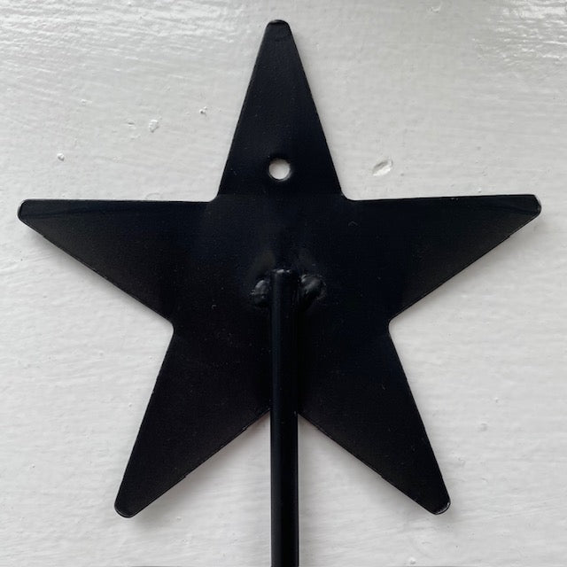 Primitive Iron Sconce Taper Candle Holder with Star Top 15.75"