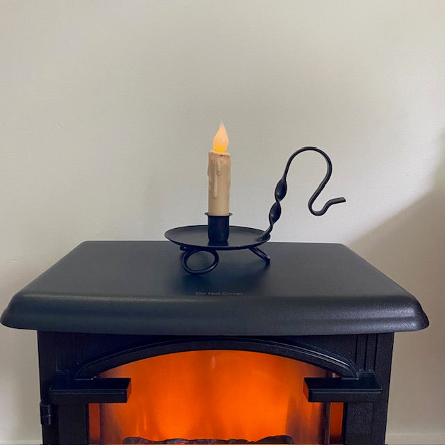 Primitive Iron Raised Taper Candle Holder