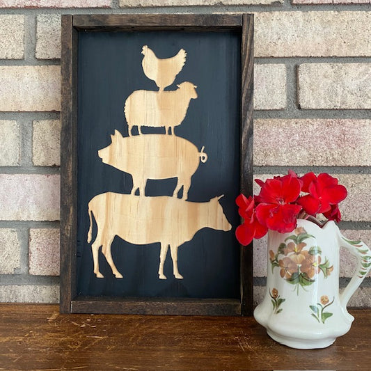 Animal Stack Framed Wall Art
