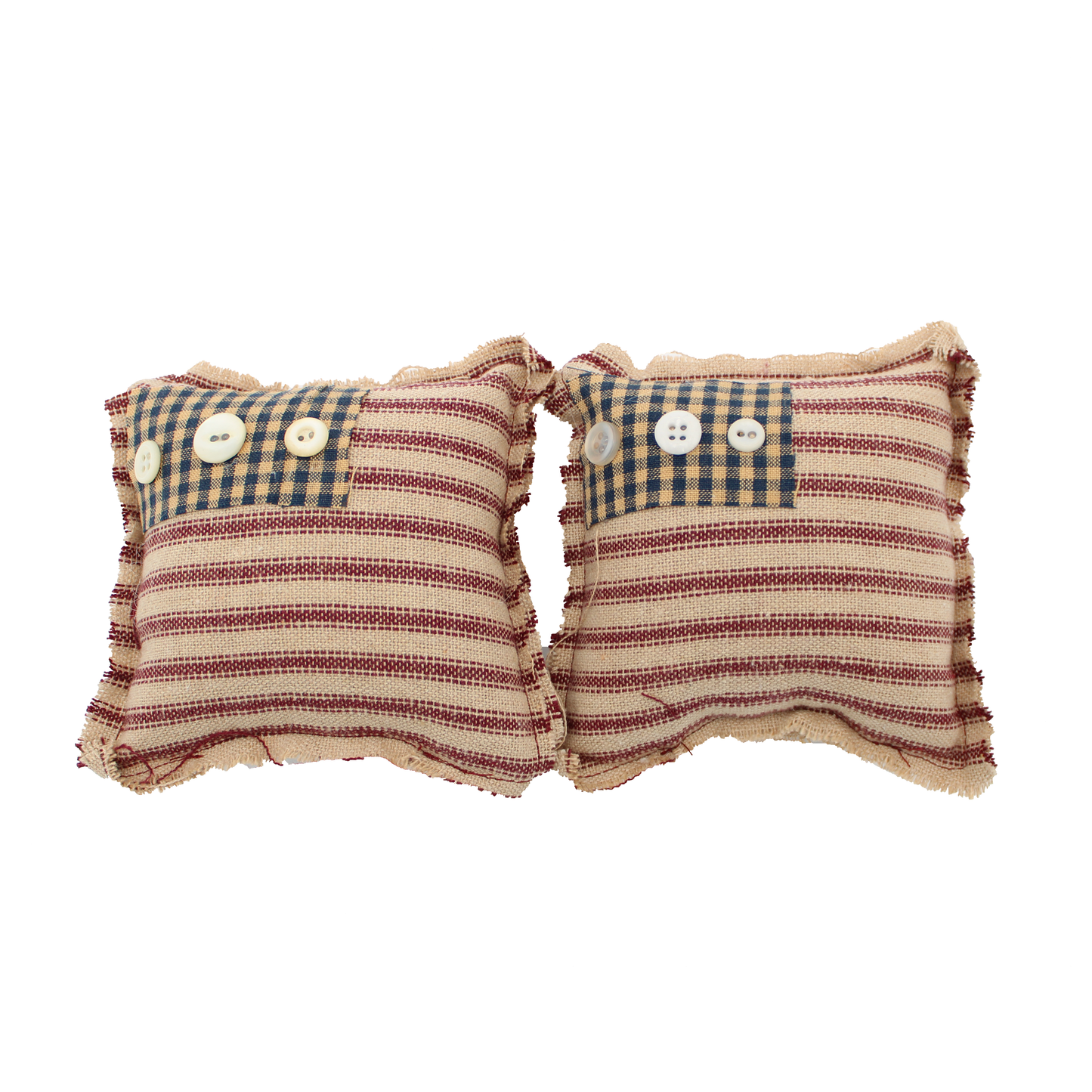 American Flag Mini Decorative Pillows with Buttons Set of 2, Shelf Sitters