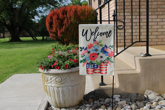 Wrought Iron Garden Flag Stand Finial Top with Closed Holder