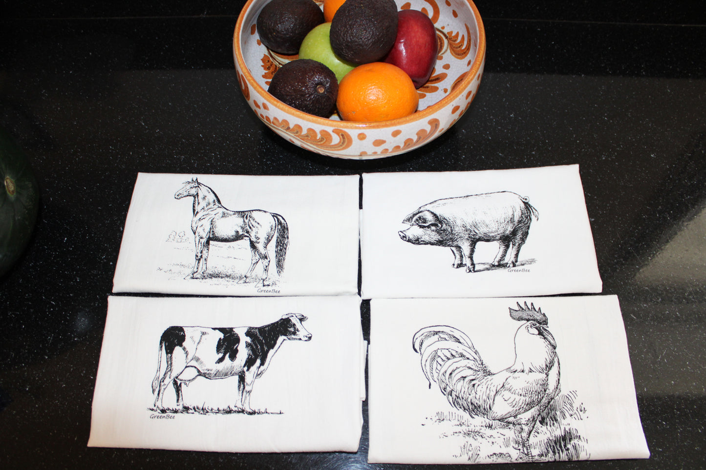 Flour Sack Tea Towels Farm Animals