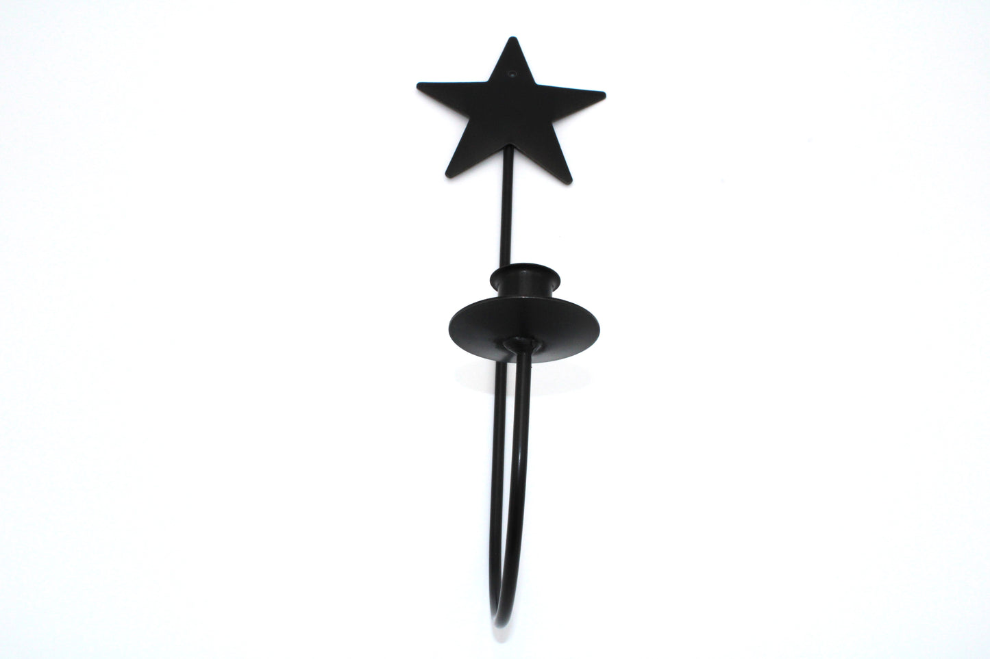 Iron Sconce Taper Candle Holder with Star Top 9"