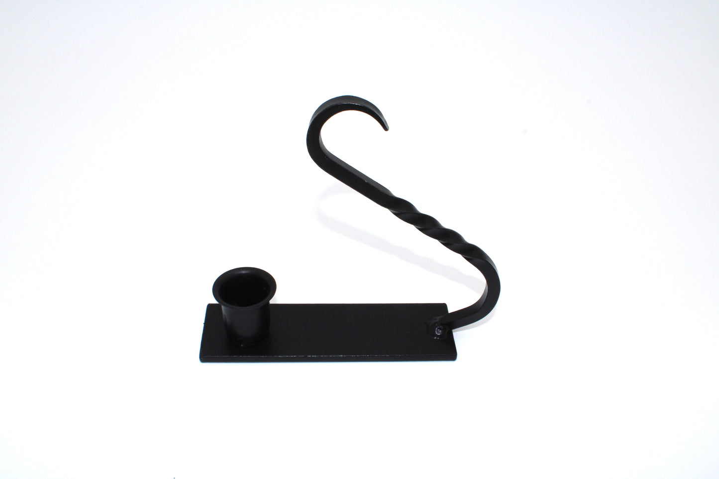 Iron Taper Candle Holder with Curved Handle