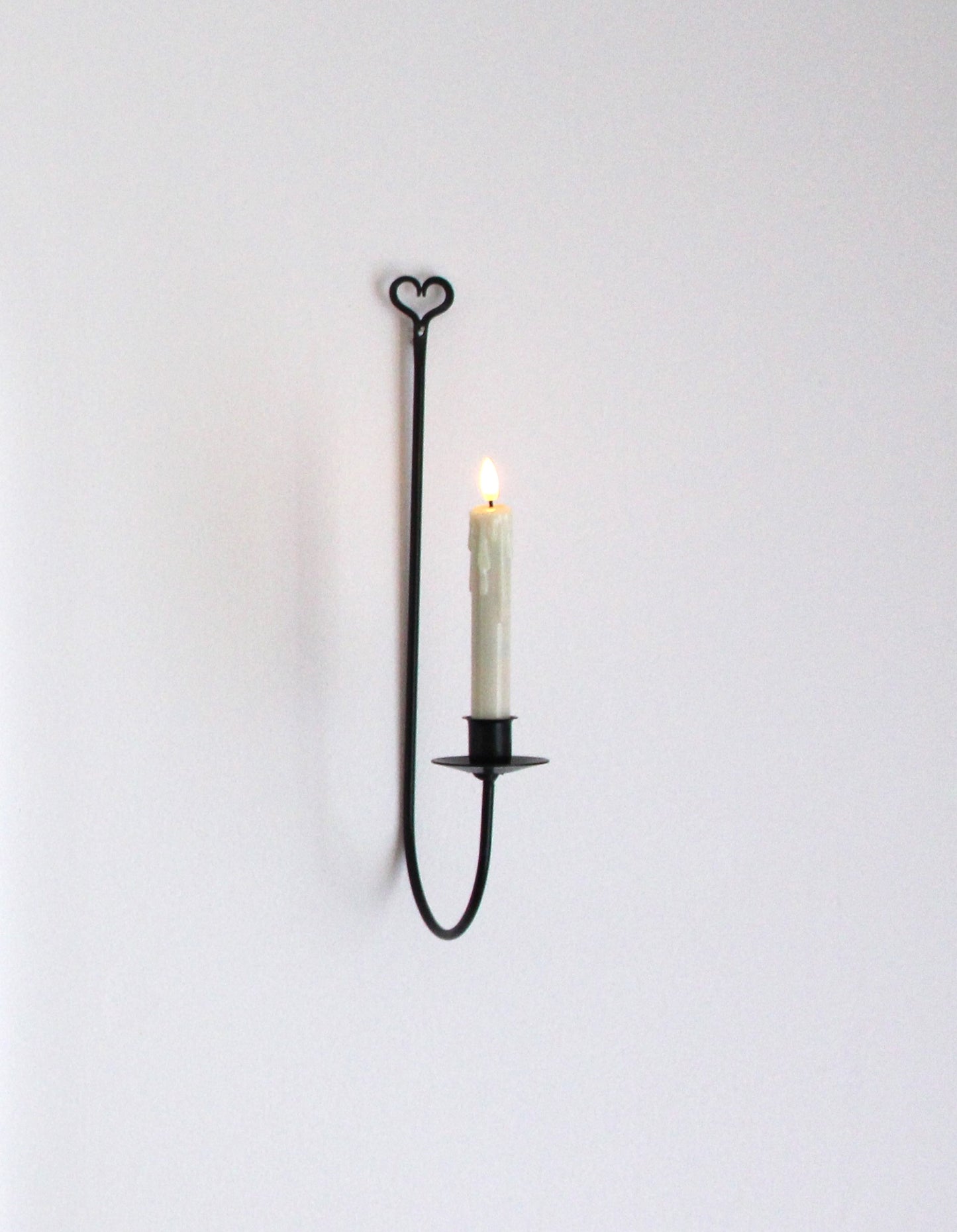 Iron Sconce Taper Candle Holder with Heart