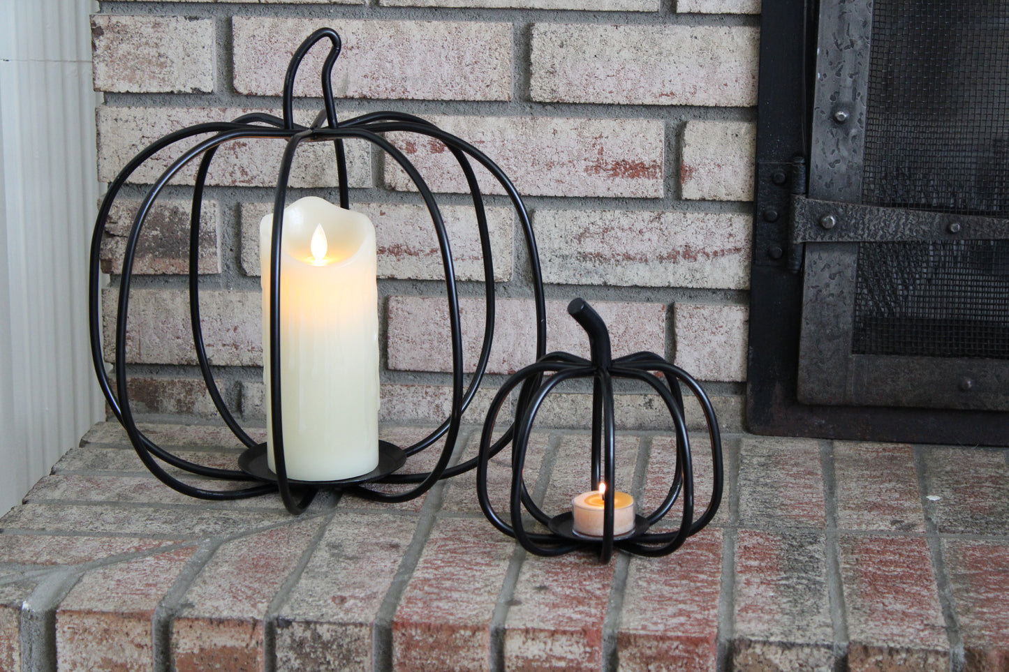 Wrought Iron 3D Pumpkin Tea Light Holder