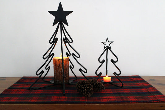 Iron 3D Christmas Tree Tea Light Candle Holder