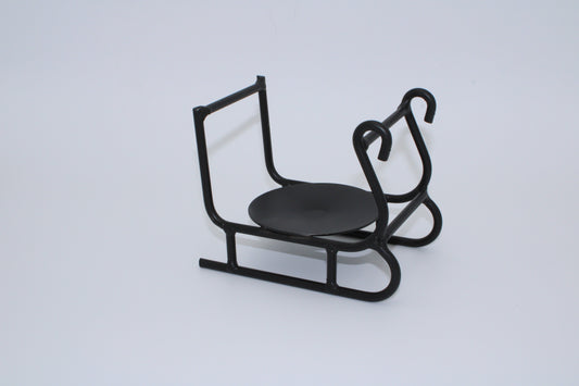 Iron Sled Pillar Candle Holder