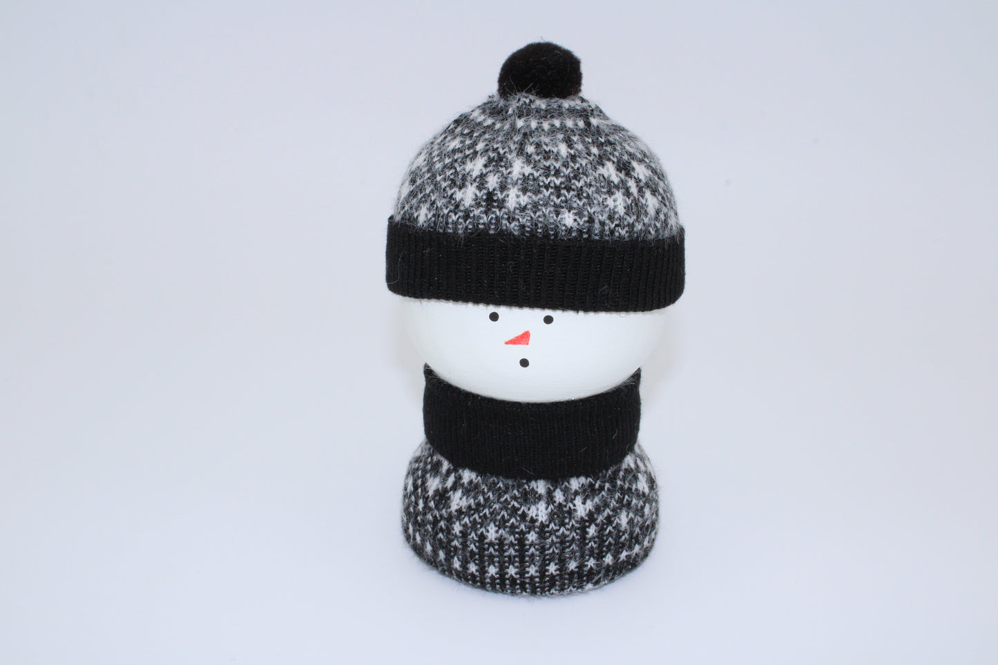 Handcrafted Wooden Snowman with Sweater and Hat