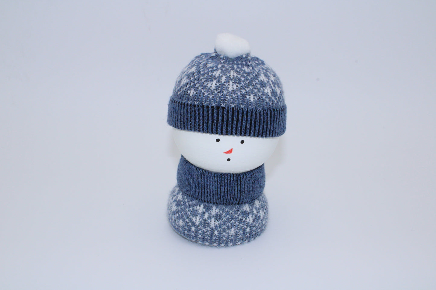 Handcrafted Wooden Snowman with Sweater and Hat