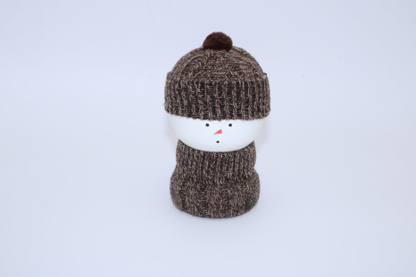 Handcrafted Wooden Snowman with Sweater and Hat