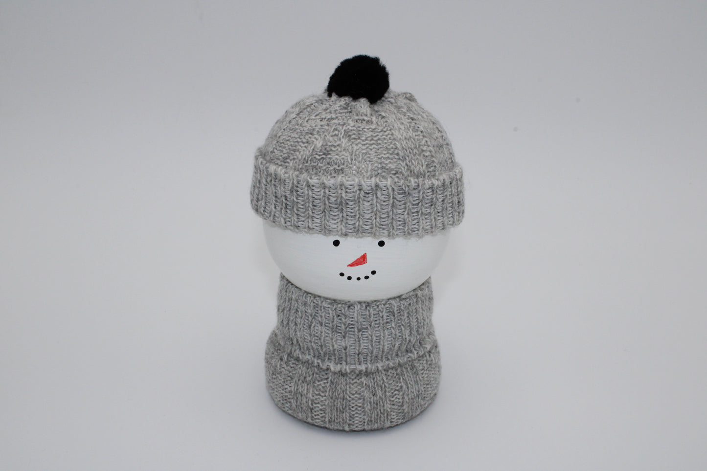 Handcrafted Wooden Snowman with Sweater and Hat