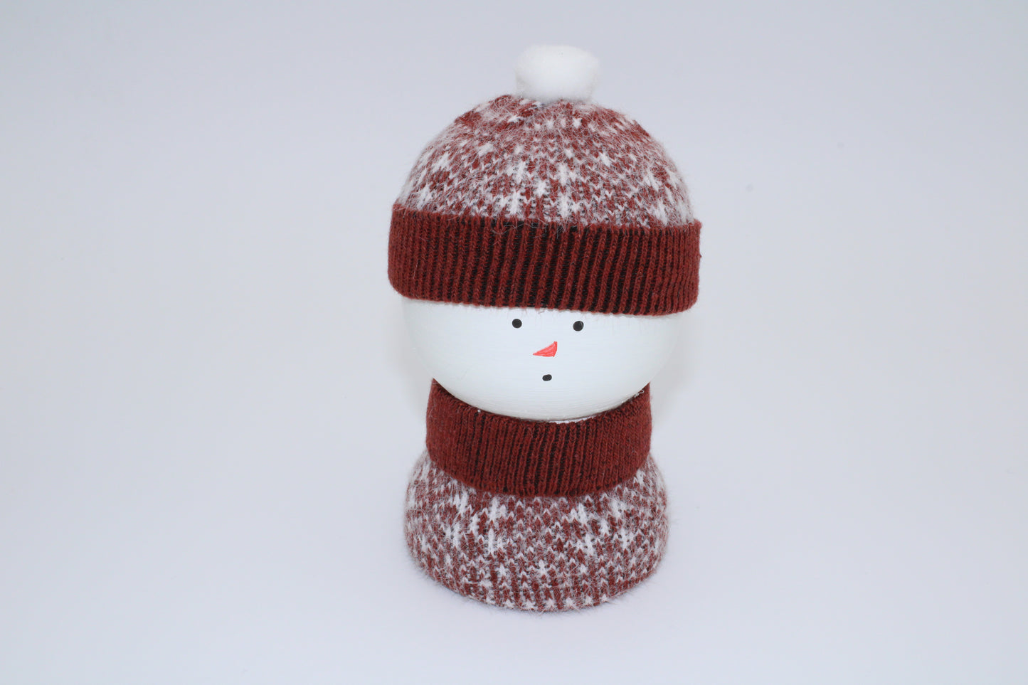 Handcrafted Wooden Snowman with Sweater and Hat
