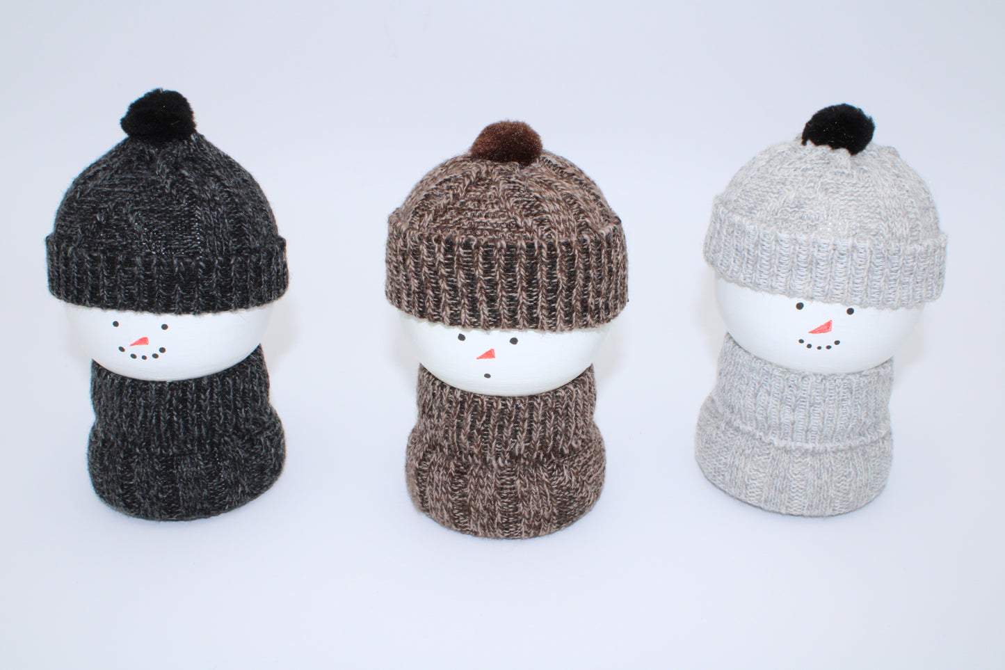 Handcrafted Wooden Snowman with Sweater and Hat