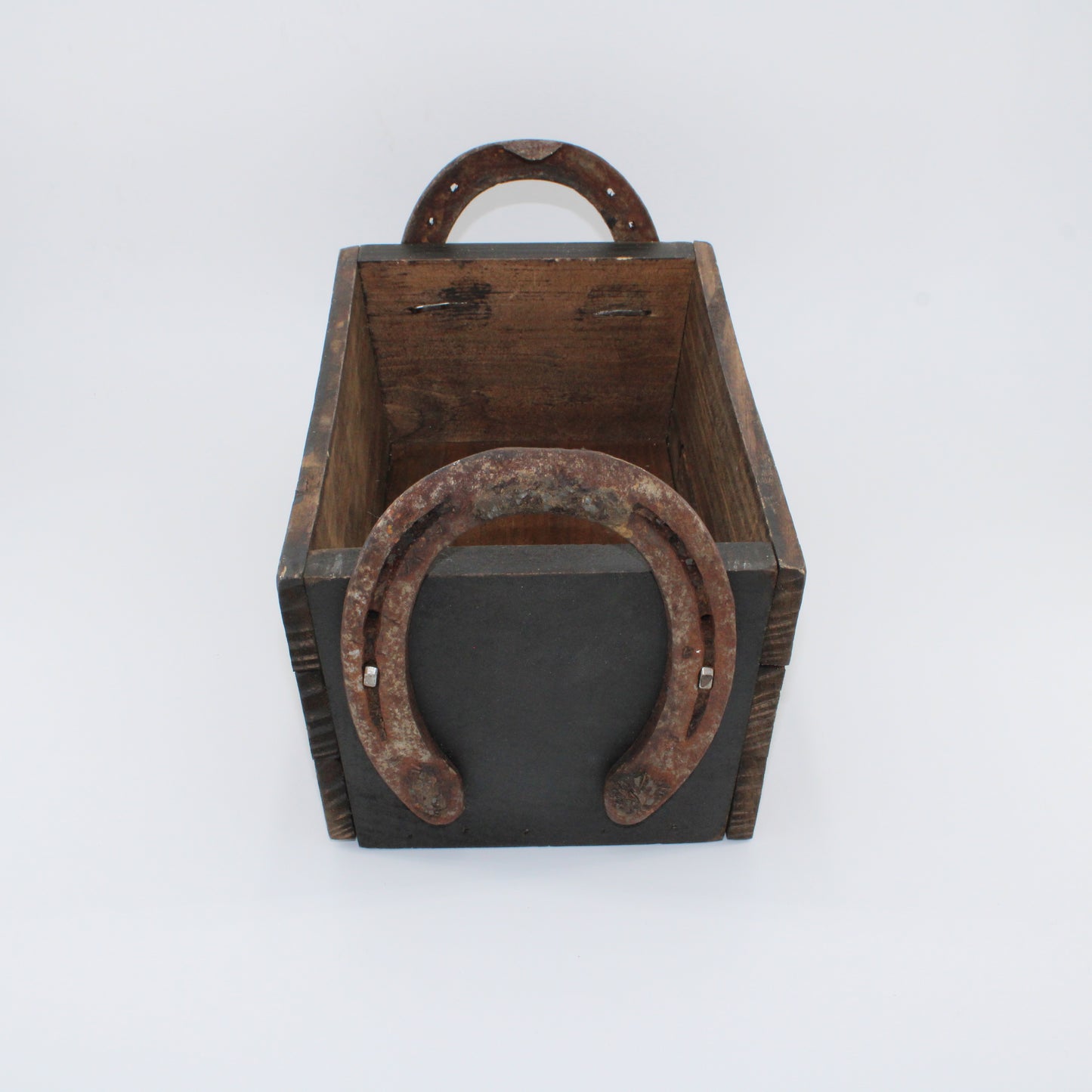 Horseshoe Handle Wood Box