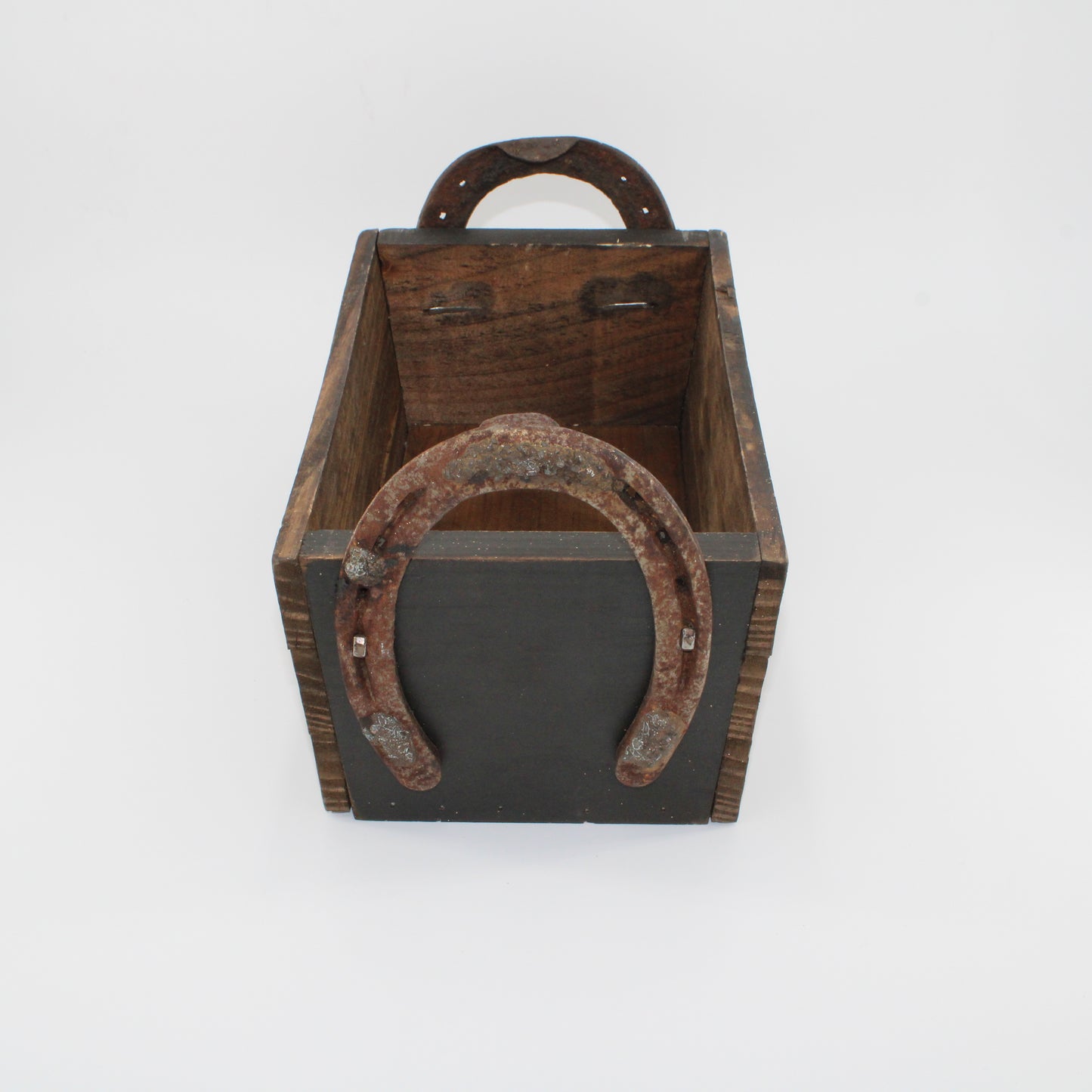 Horseshoe Handle Wood Box