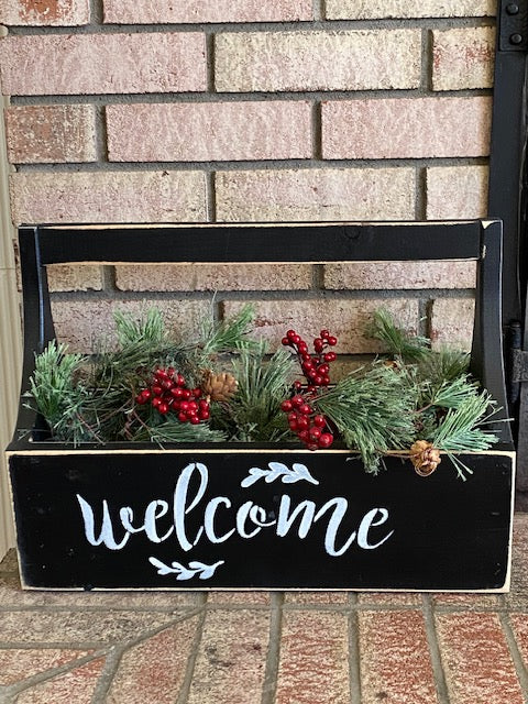 Decorative Wood Tote Set of Two