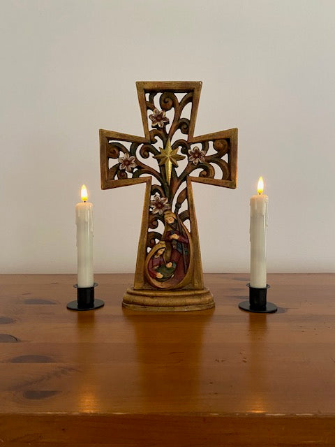 Iron Taper Candle Holder Round Base set of 2